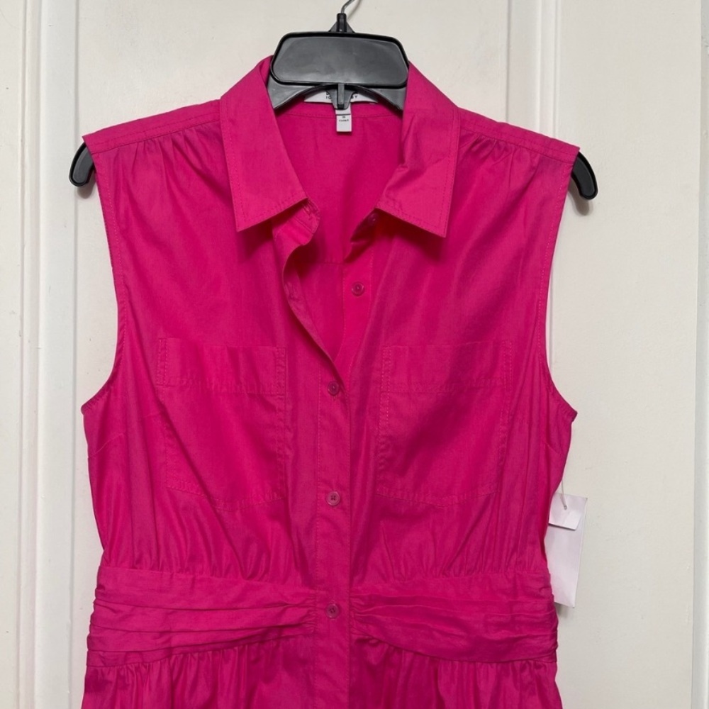 New Derek Lam 10 Crosby Cora Sleeveless Cotton Shirtdress Pink size 6 - Picture 8 of 12